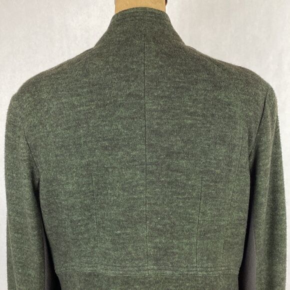 Coldwater Creek Asymmetrical Moto Jacket Size 16 Olive Green Wool Blend - Picture 6 of 16